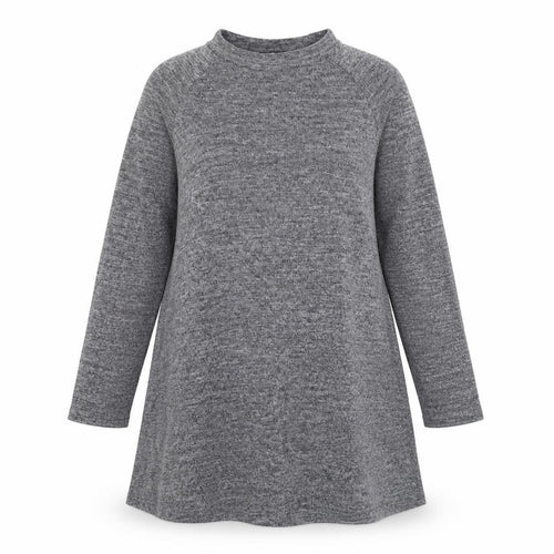New Look Womens Grey Polyester Jumper Dress Size 8 Round Neck