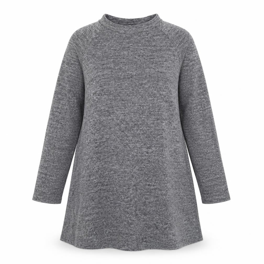 New Look Womens Grey Polyester Jumper Dress Size 8 Round Neck