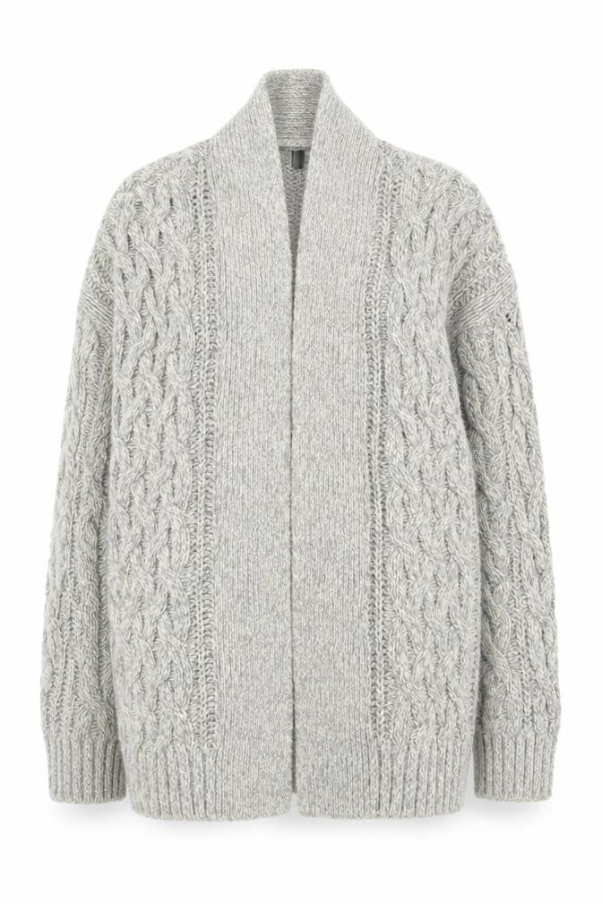 EDITION Womens Grey V-Neck Cotton Cardigan Jumper Size XS