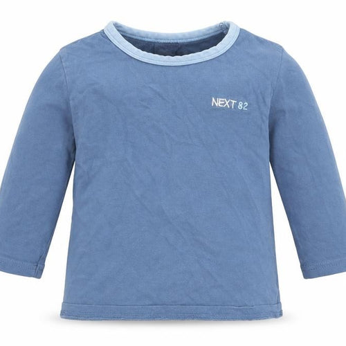 NEXT Boys Blue Cotton Basic T-Shirt Size 12-18 Months Round Neck