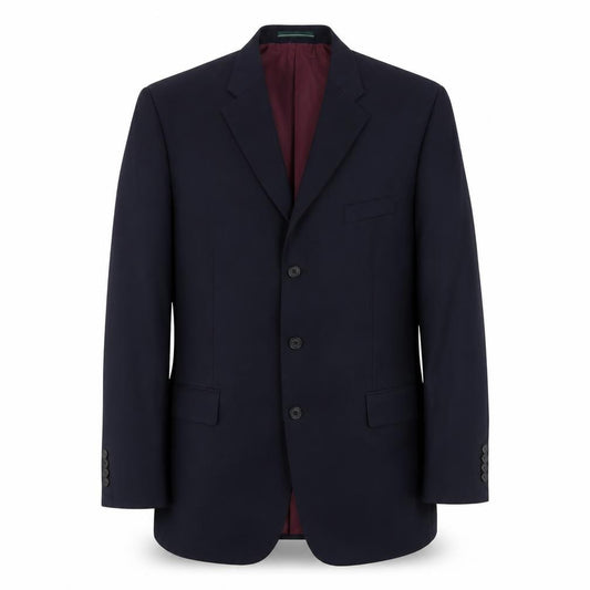 Front view of Lee Greenwood men’s black polyester jacket suit jacket, size 44