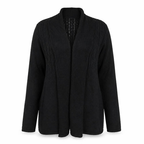 Belldiri Womens Black V-Neck Cotton Cardigan Jumper Size M