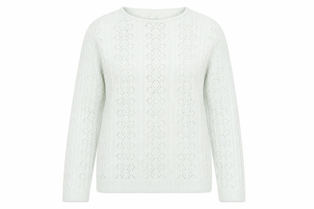 Jumper Womens Green Round Neck Cotton Pullover Jumper Size M - M/L
