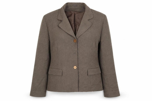 Front view of Debenhams women’s brown viscose jacket suit jacket, size UK 16