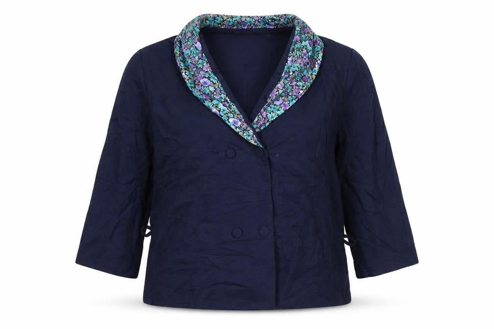 Debenhams Womens Blue Floral Jacket Blazer Size 18