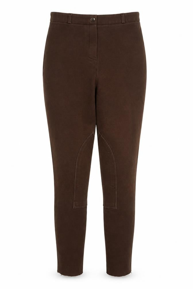 Eileen Douglas Womens Brown Cotton Trousers Size 26 L27 in Regular