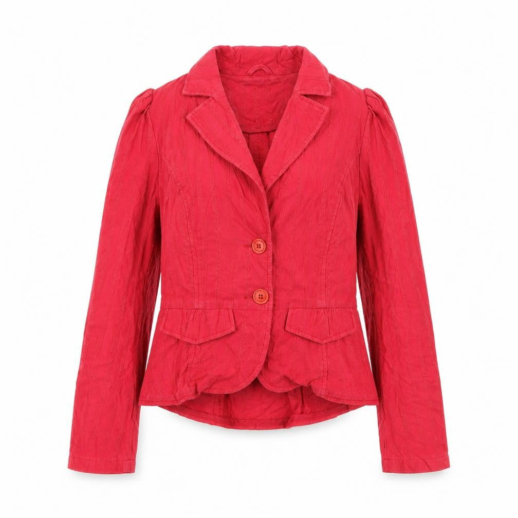Front view of Topshop women’s pink jacket, size UK 10, button
