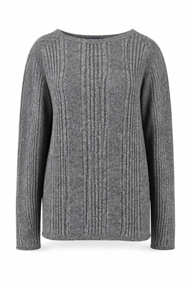 Marks and Spencer Womens Grey Round Neck Viscose Pullover Jumper Size 14
