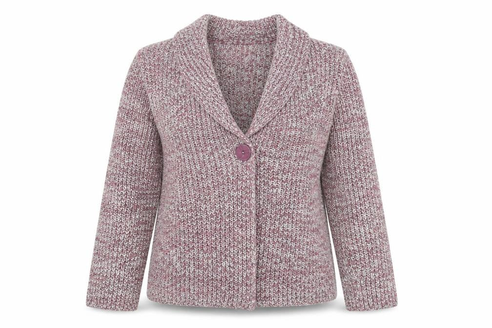 EWM Womens Pink Collared Acrylic Cardigan Jumper Size 10