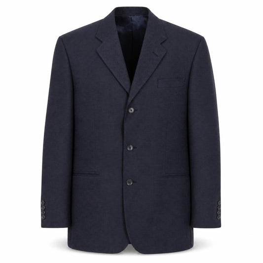 Front view of Remus Uomo men’s blue polyester jacket suit jacket, size 44