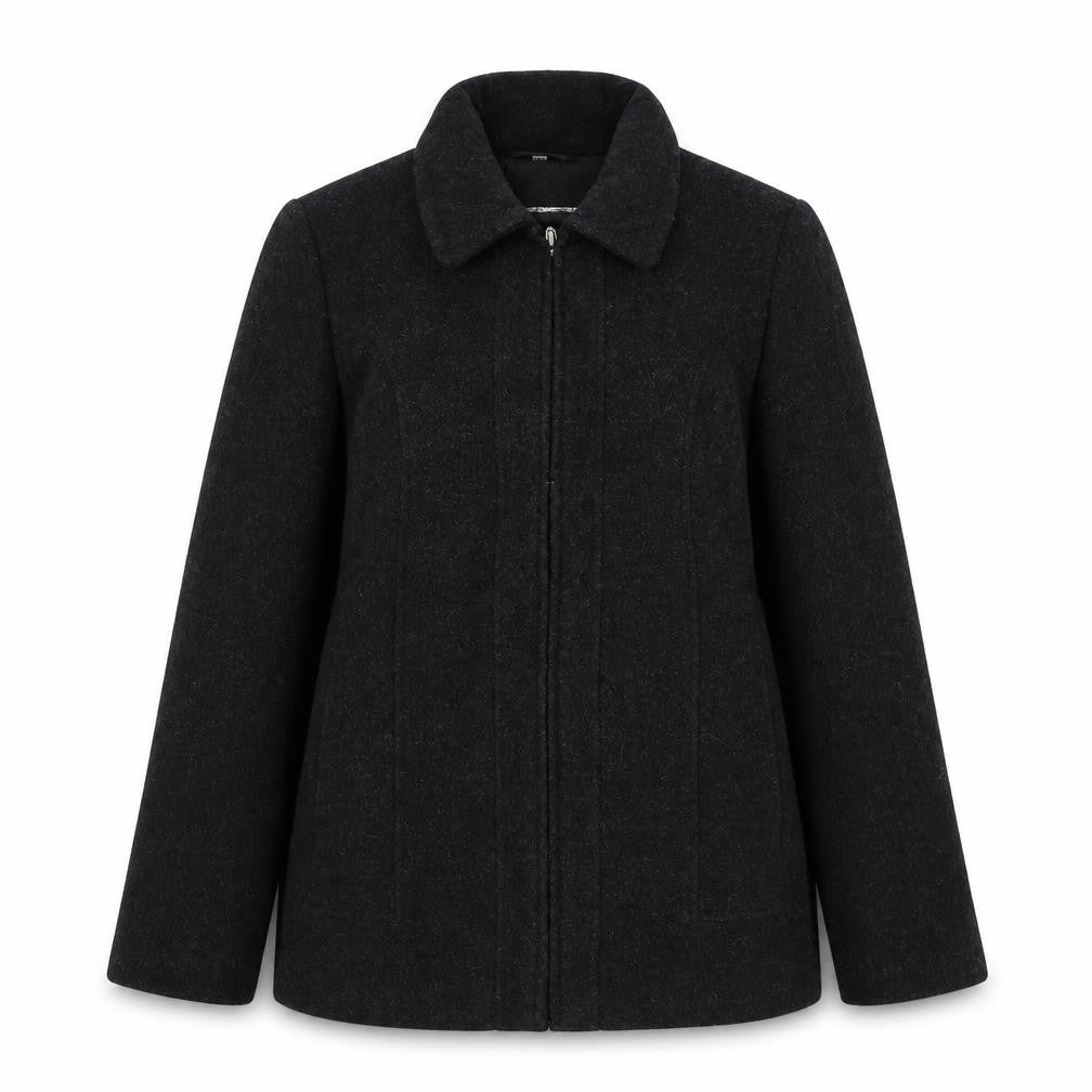 Front view of Klass Collection women’s black jacket coat, size UK 14
