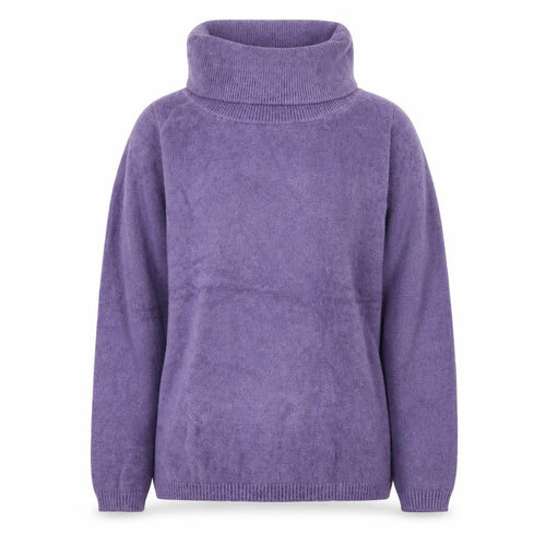 Classic Womens Purple Roll Neck Polyester Pullover Jumper Size M