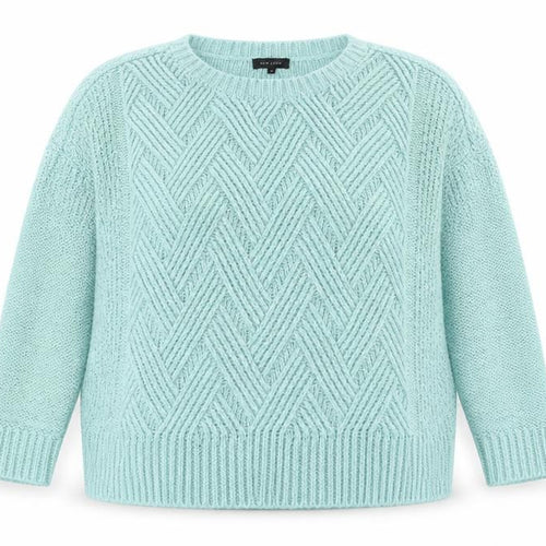 New Look Womens Blue Round Neck Acrylic Henley Jumper Size 12