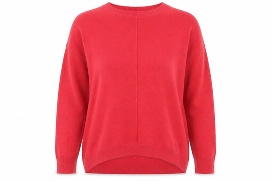 Front view of Principles women’s pink round neck acrylic jumper, size UK 12