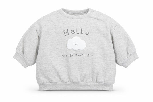 Front view of George girls’ grey cotton jumper, size 0-3, months pullover