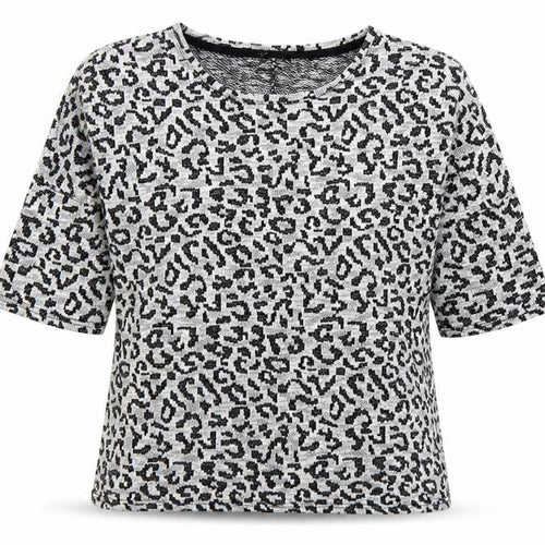 Originals Womens Black Animal Print Polyester Basic T-Shirt Size M Boat Neck