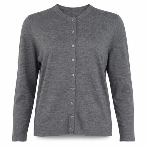 Berkrtex Womens Grey Round Neck Acrylic Cardigan Jumper Size 12