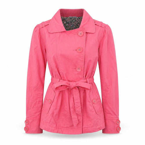 Dunnes Stores Womens Pink Trench Coat Coatigan Size 10
