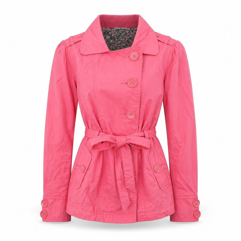 Dunnes Stores Womens Pink Trench Coat Coatigan Size 10