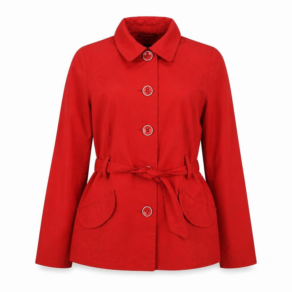 George Womens Red Trench Coat Coat Size 10