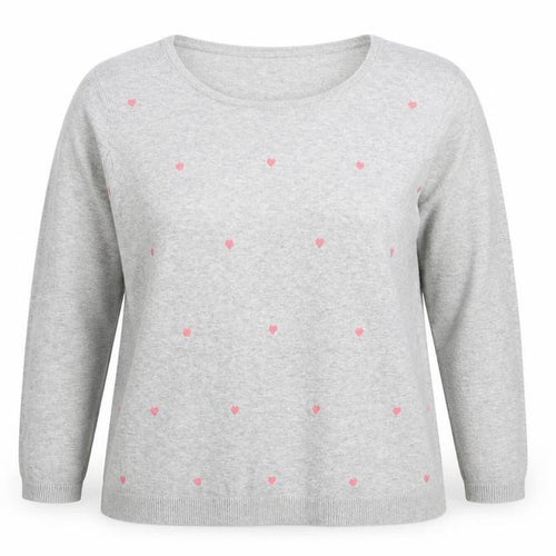 Bonmarché Womens Grey Round Neck Polyester Pullover Jumper Size 18