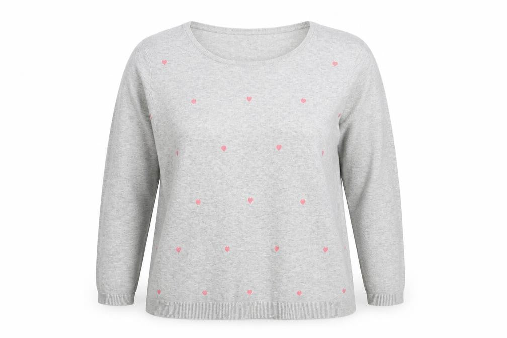 Bonmarché Womens Grey Round Neck Polyester Pullover Jumper Size 18