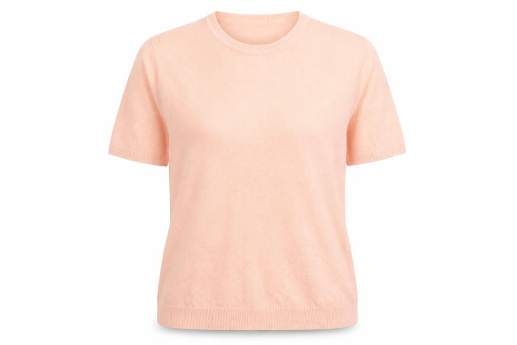 bonmarch Womens Pink Acrylic Basic T-Shirt Size 18 Crew Neck