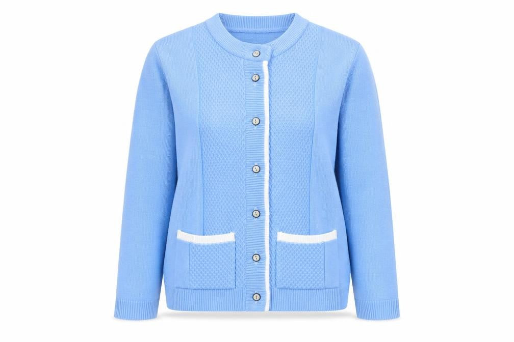 Journey Womens Blue Collared Acrylic Cardigan Jumper Size S