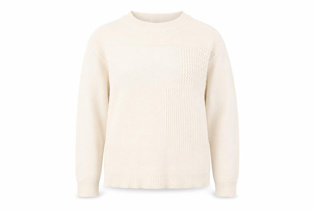 Bonmarché Womens Beige Round Neck Acrylic Pullover Jumper Size 10