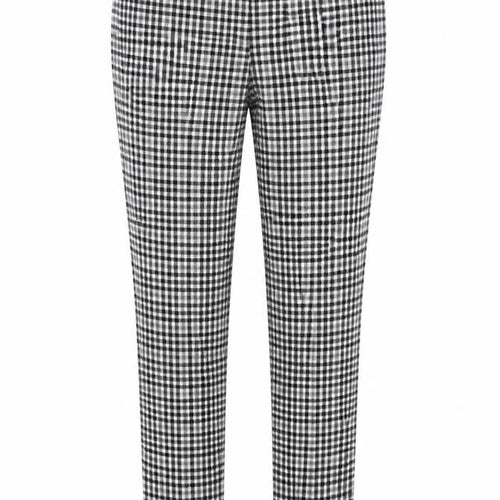 Stradivarius Womens Black Plaid Cotton Jogger Trousers Size 4 L26 in Regular
