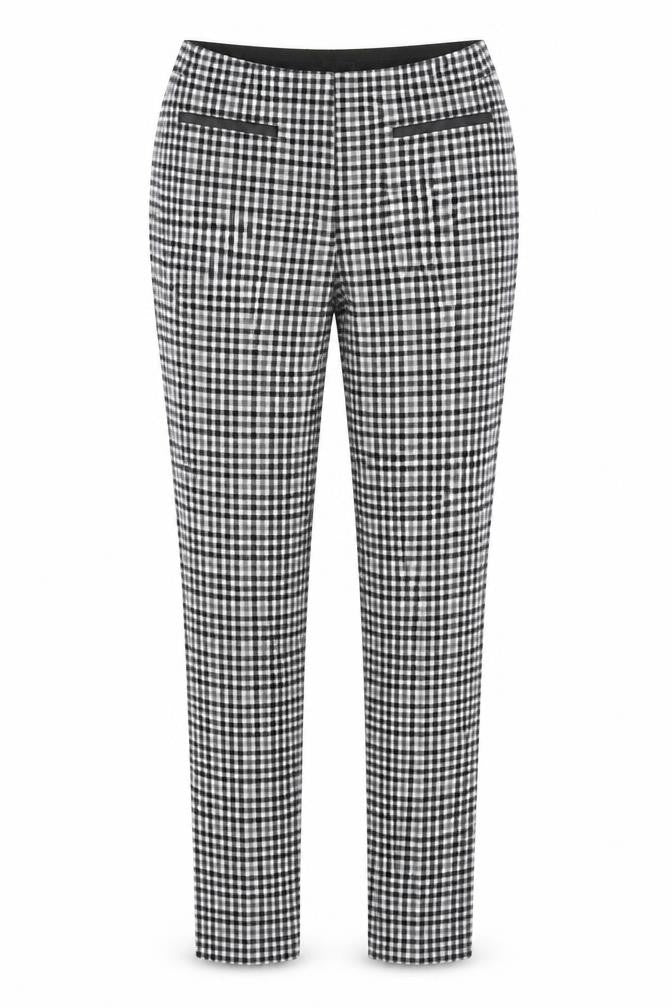 Stradivarius Womens Black Plaid Cotton Jogger Trousers Size 4 L26 in Regular