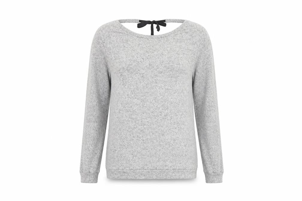 Front view of River Island women’s grey polyester basic t-shirt, size UK 8, round neck