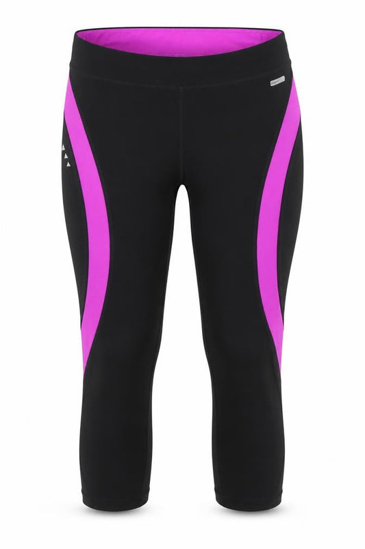 Front view of Athletic Works women’s black polyester sweatpants leggings, size S, 18-inch leg regular