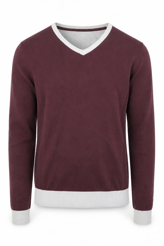 Twisted Soul Mens Purple V-Neck Cotton Pullover Jumper Size S