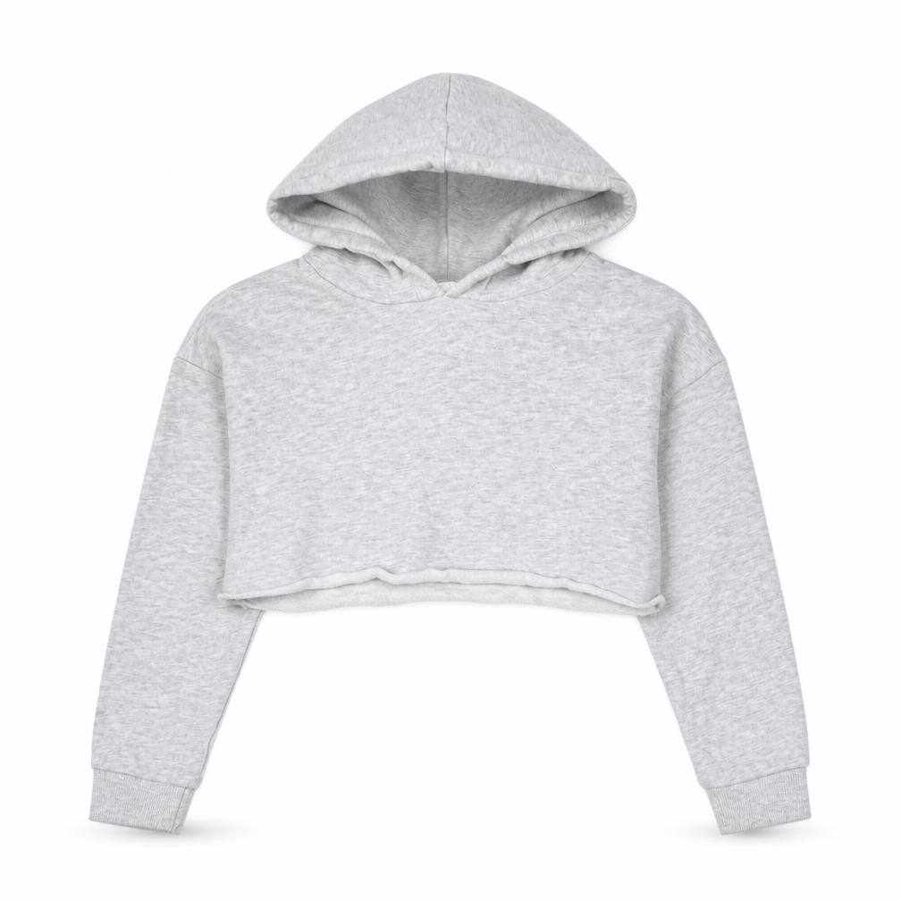Front view of Matalan girls’ grey cotton pullover hoodie, size 10, years pullover