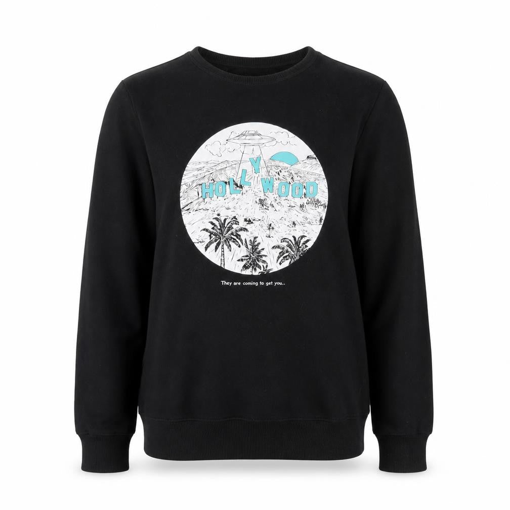 Pull&Bear Womens Black Cotton Pullover Sweatshirt Size S Pullover