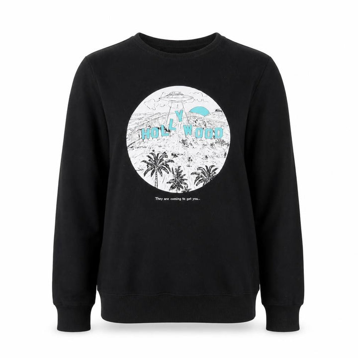 Pull&Bear Womens Black Cotton Pullover Sweatshirt Size S Pullover