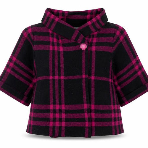 Jessica Grace Womens Pink Plaid Jacket Coatigan Size XL Button