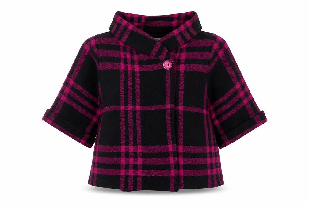Jessica Grace Womens Pink Plaid Jacket Coatigan Size XL Button