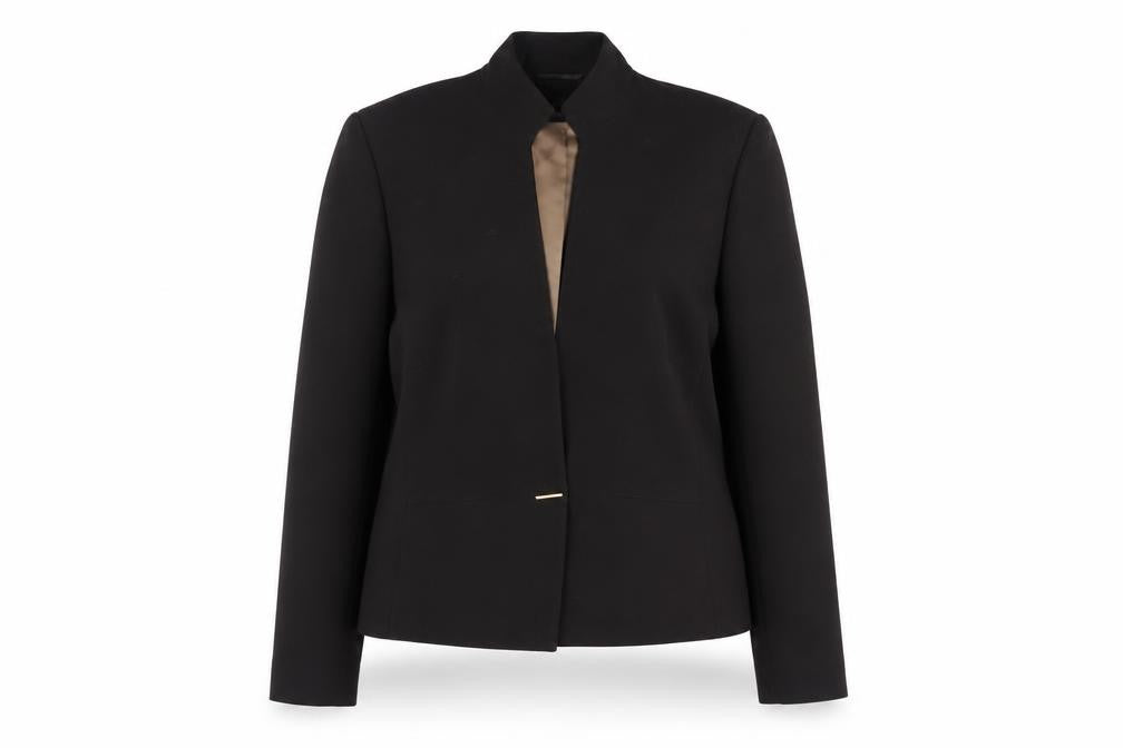 Front view of Primciples women’s brown polyester jacket suit jacket, size UK 16