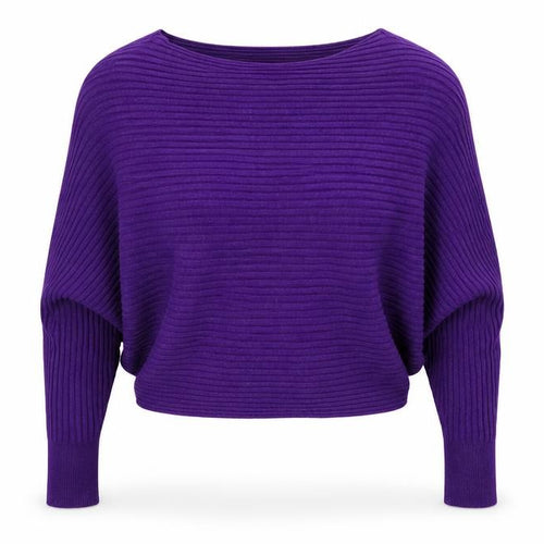 Art.57 Womens Purple Round Neck Viscose Pullover Jumper Size M