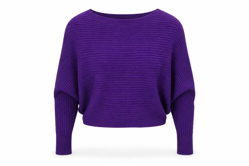 Art.57 Womens Purple Round Neck Viscose Pullover Jumper Size M