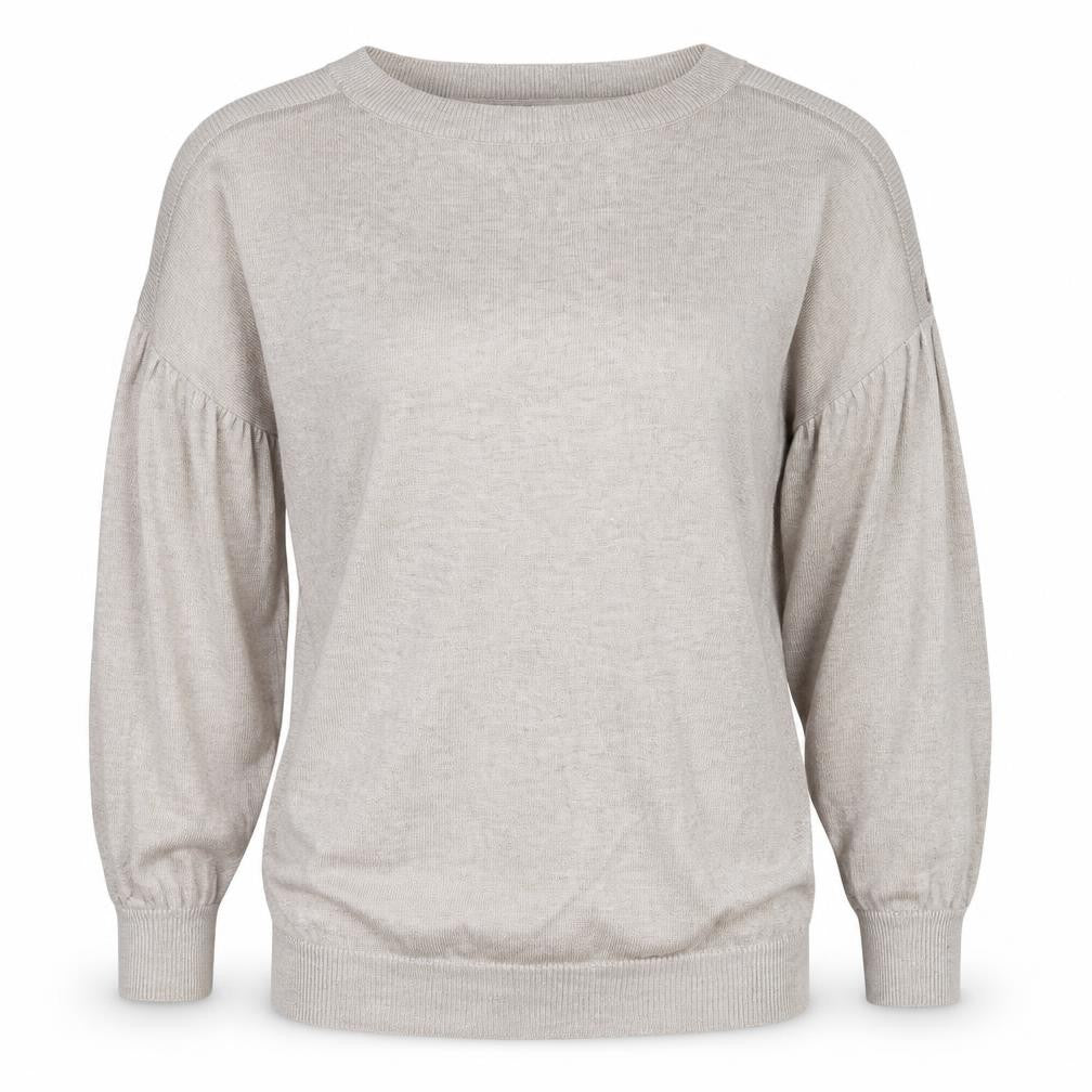 Front view of Red Herring women’s grey nylon pullover sweatshirt, size UK 8, - cold shoulder