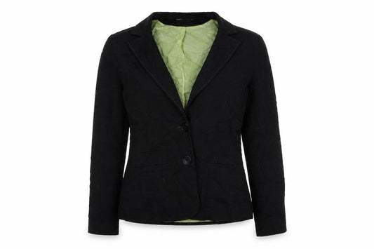Front view of George women’s black striped jacket blazer, size UK 10