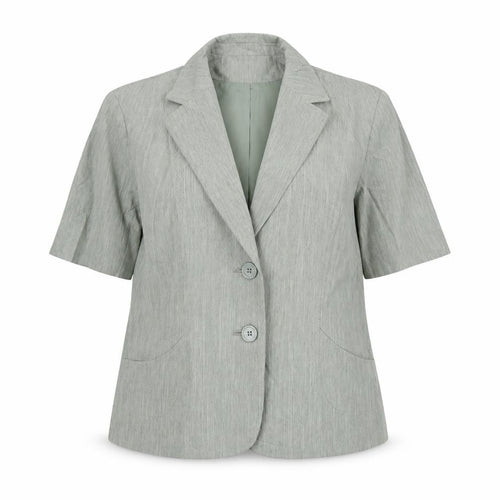 Autonomy Womens Green Geometric Jacket Blazer Size 16 - Short Sleeves