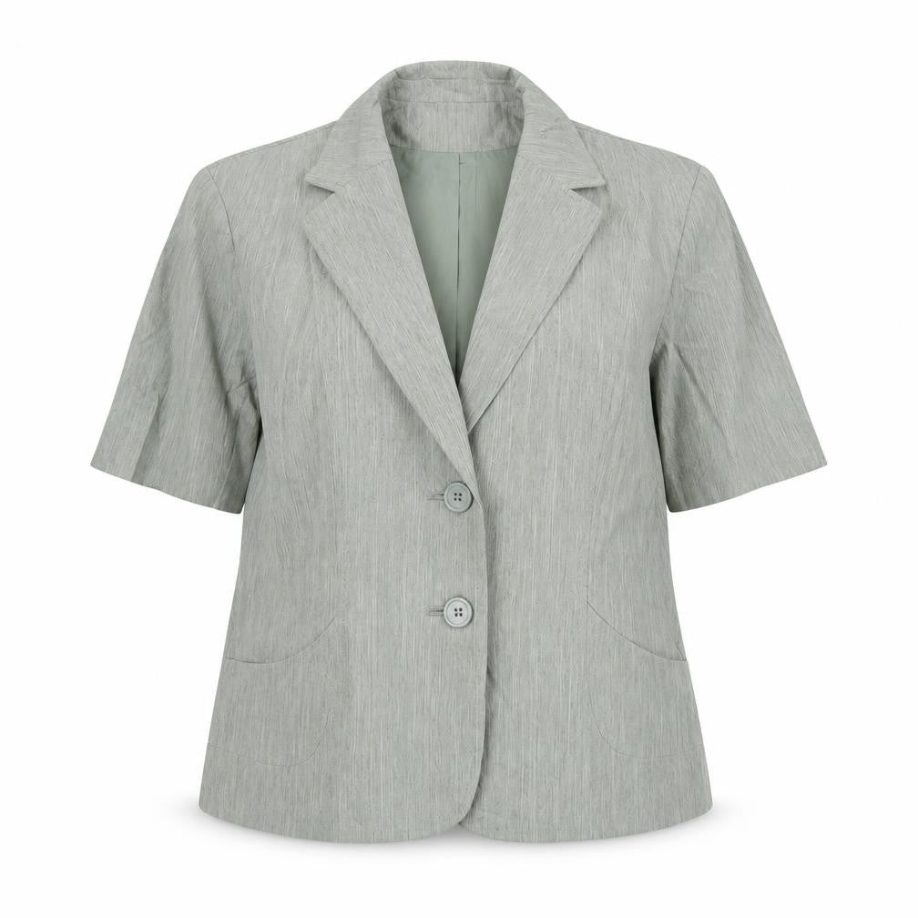 Autonomy Womens Green Geometric Jacket Blazer Size 16 - Short Sleeves