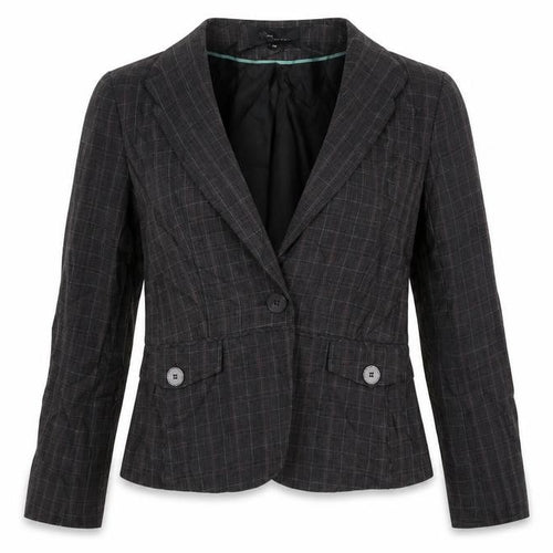 Evie Collection Womens Brown Plaid Jacket Blazer Size 12