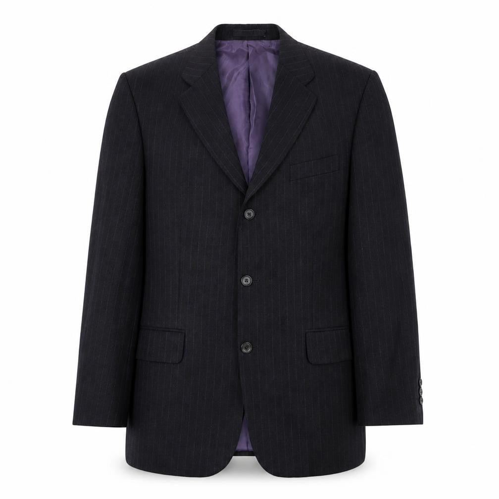 Greenwoods Mens Grey Striped Wool Jacket Suit Jacket Size 42