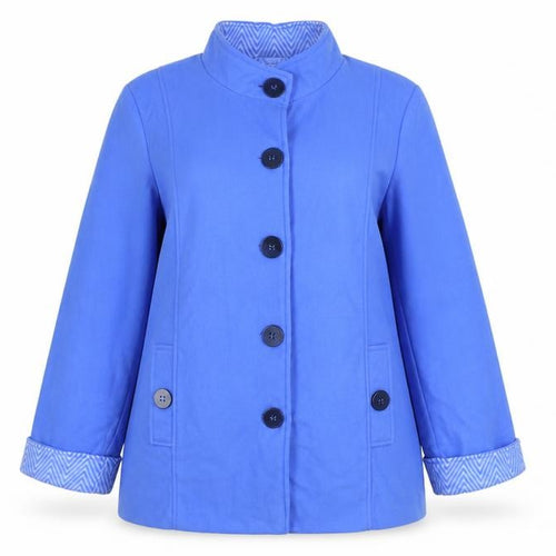 Anne De Lancay Womens Blue Overcoat Coat Size M