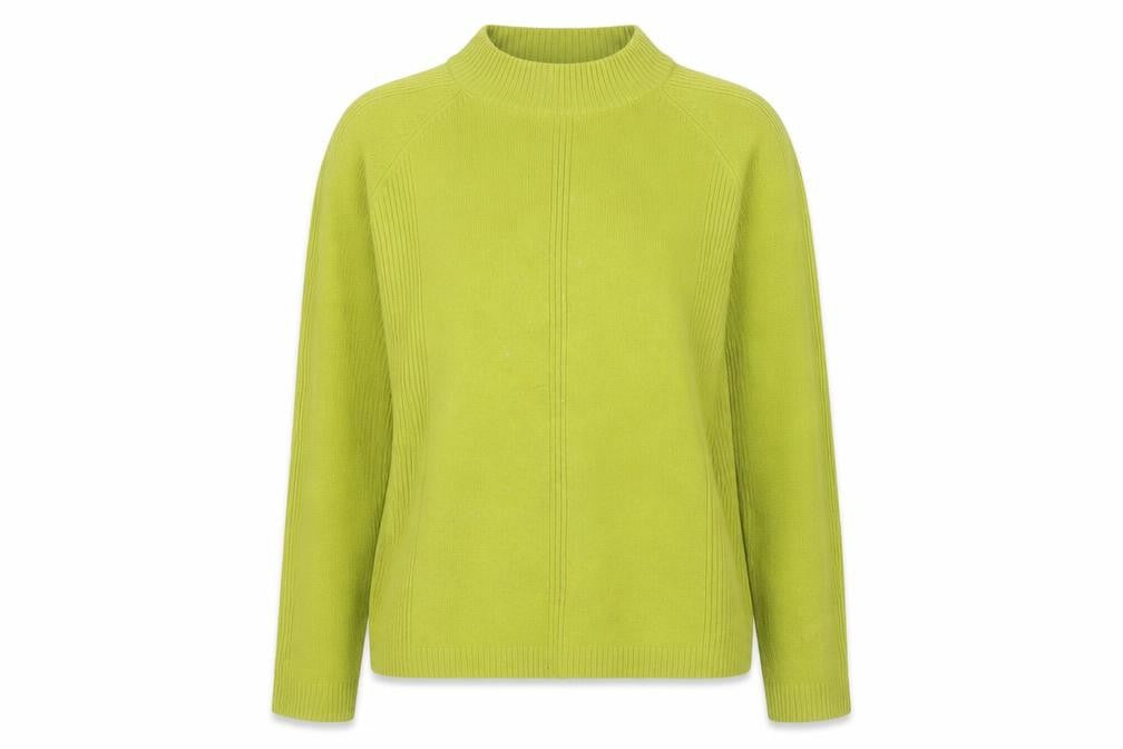 Ann Marie Womens Green High Neck Acetate Pullover Jumper Size M